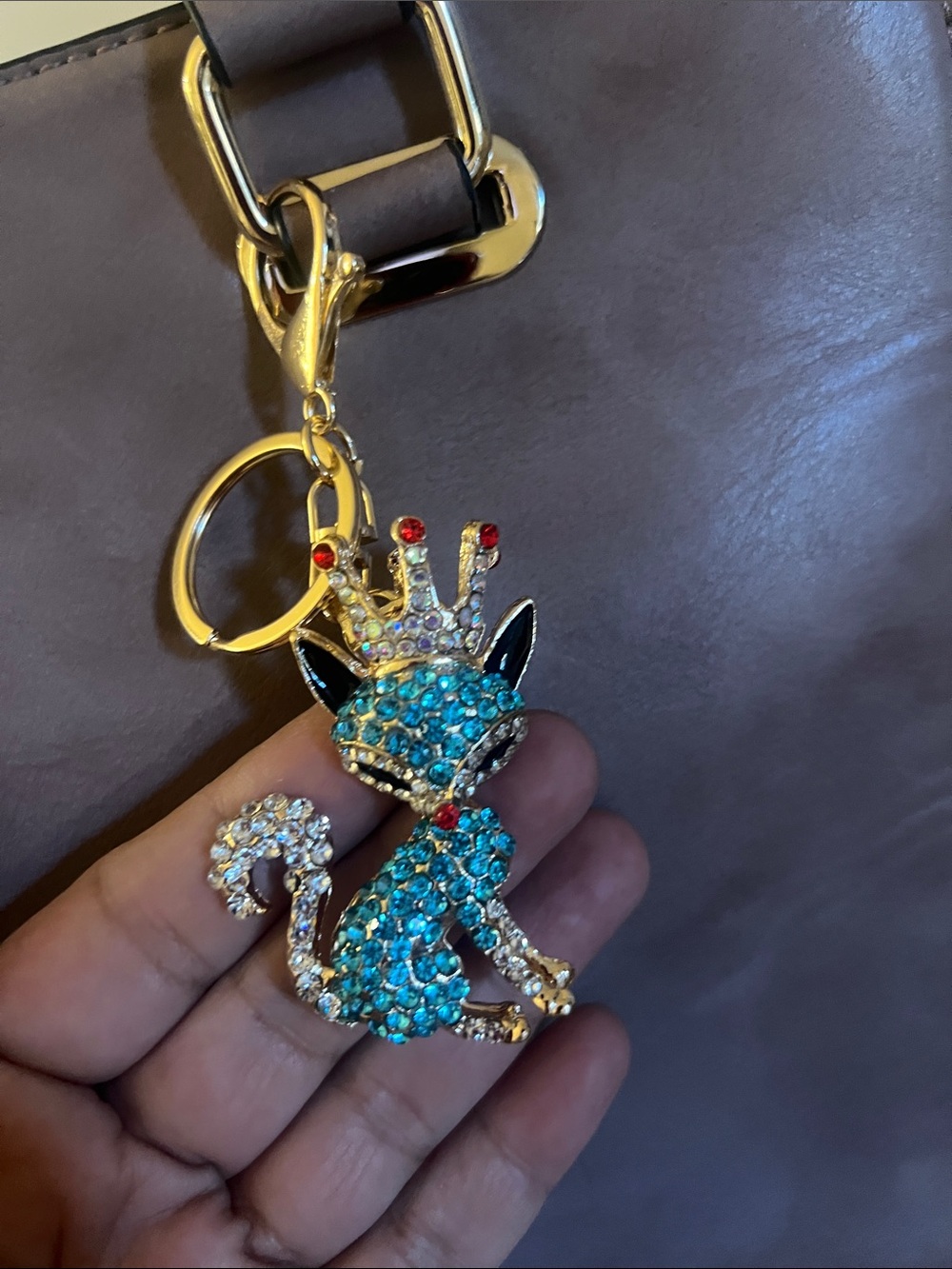 Crystal Fox Keychain Bag Charm - Multicolor Rhinestones